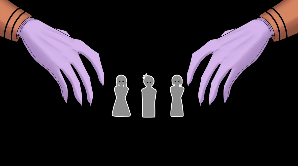 The Protagonist (MC) — The three appearances shown in the Ticket Taker's Day 2 recap